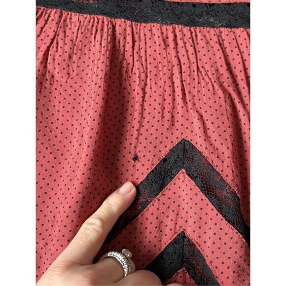 Free People Voile And Lace Trapeze Burnt Orange Slip Size S - Picture 8 of 9